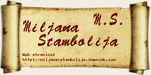 Miljana Stambolija vizit kartica
